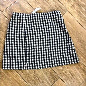 Navy & White fully lined checkered mini skirt